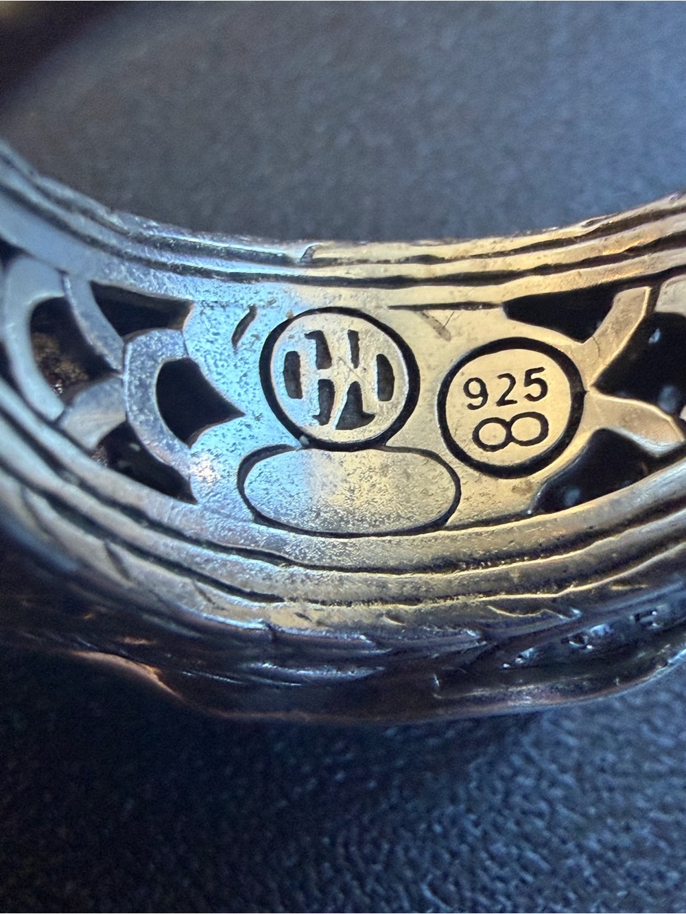 John Hardy ‘Year of the Dragon’ Sterling Silver Dragon Ring w/ ruby & sapphires - Picture 15 of 15